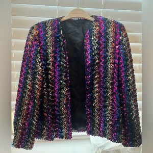 EUC Vintage Multicolored Sequin Party Jacket (fits like an 8/10)